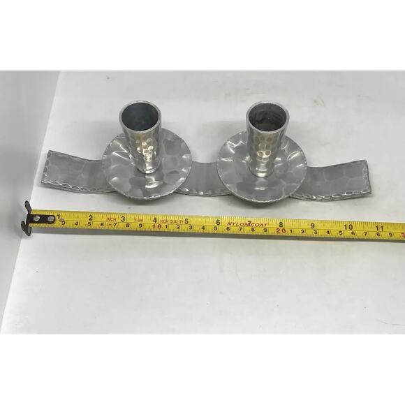 Mid 20th Century Everlast Metal Corporation Hand Forged Aluminum Candle Holders - Picture 9 of 12